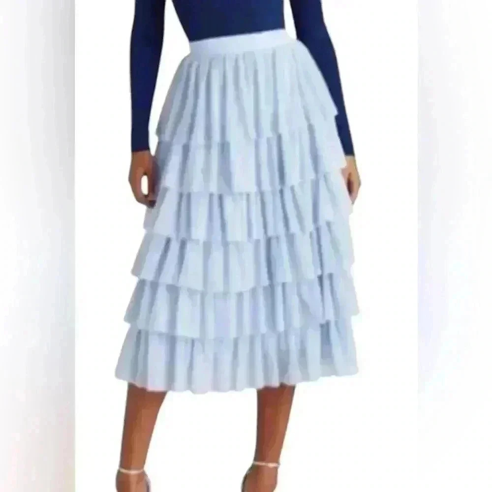 Hill House New NWT Light Blue Pandora Tulle Skirt Size Small